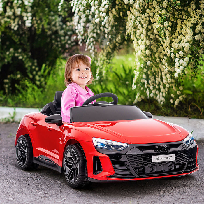 Aosom Audi Voiture Electrique Sous Licence Sur Avec Telecommande, 12v 3.1 Mph Jouet Pour 37-60 Mois Garcons Et Filles Avec Systeme De Suspension, Klaxon, Musique, Lumieres, Rouge