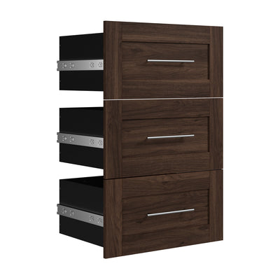 Bestar Pur 3-Drawer Set for Pur 25" Closet Organizer - Black Walnut|Ensemble de 3 tiroirs Pur de Bestar pour organisateur de garde-robe de 25 po - noyer noir