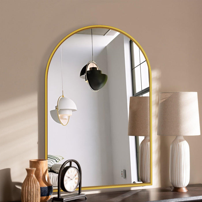 Miroir architectural Arcus 24 po x 36 po fabriqué à la main - doré