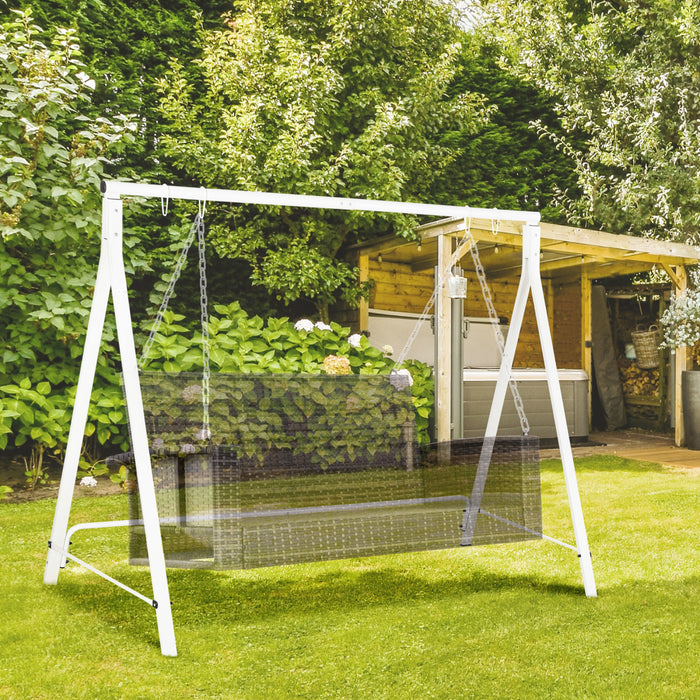 Outsunny Support De Balancoire, Capacite De Poids De 528 Lb, Blanc