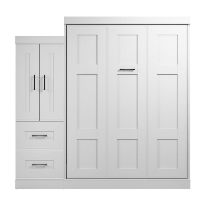 Grand lit escamotable Edge de Bestar avec garde-robe (90 po [L]) - blanc