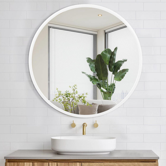 Miroir rond Arcus 36 po x 36 po fabriqué à la main - banc