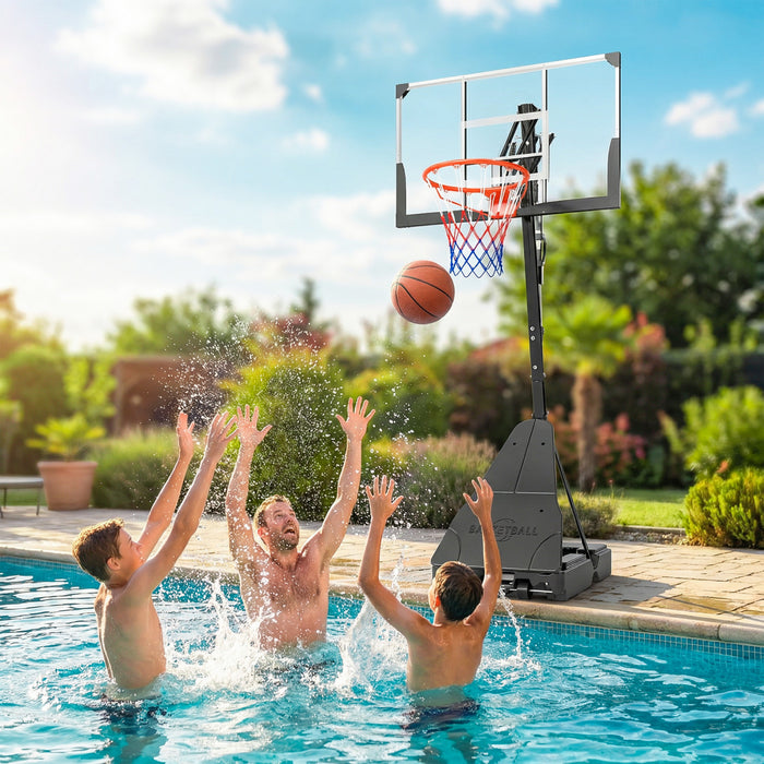 Soozier Panier de Basket Portable, Hauteur Reglable 2,45-3,05 m