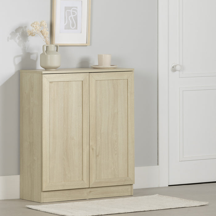  Armoires décoratives Arum à 2 portes avec tablettes - chêne blanchi