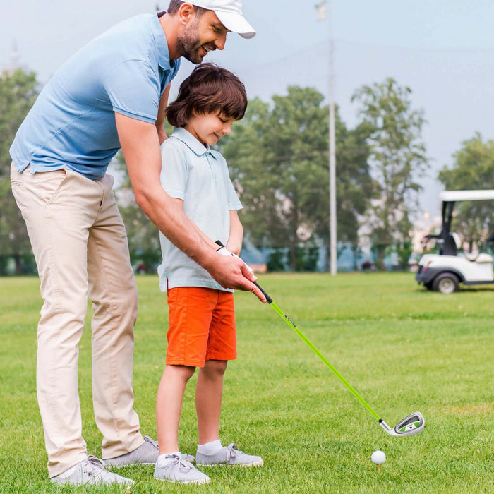 Ultimate Junior #7 Fer Pour Enfants Avec Arbre En Fibre De Verre Et Couverture De Tete Junior Practice Golf Club Green