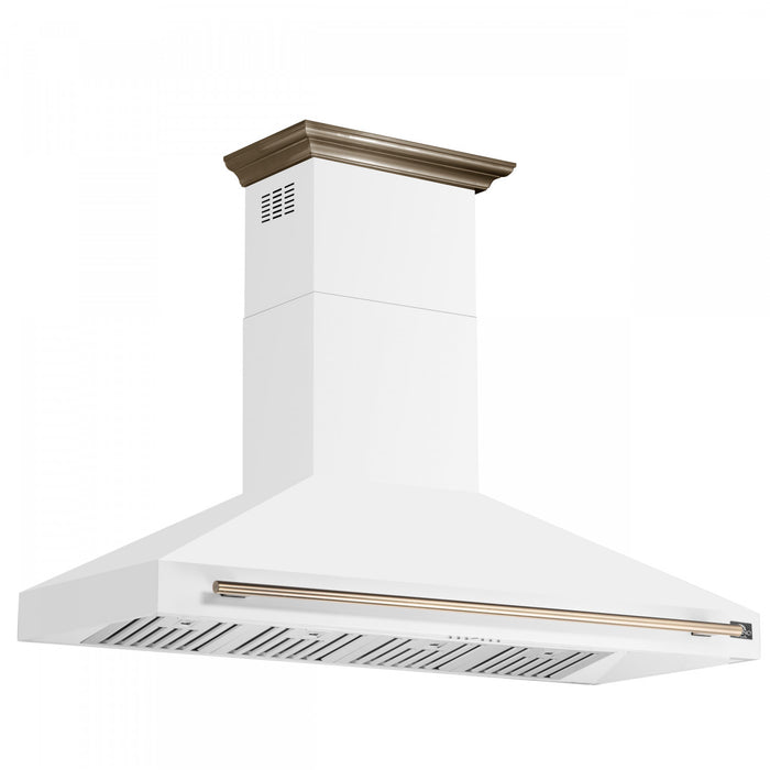 Hotte de cuisiniere murale Aria de 60 pouces en blanc inoxydable-FRHWM5095-60WHT