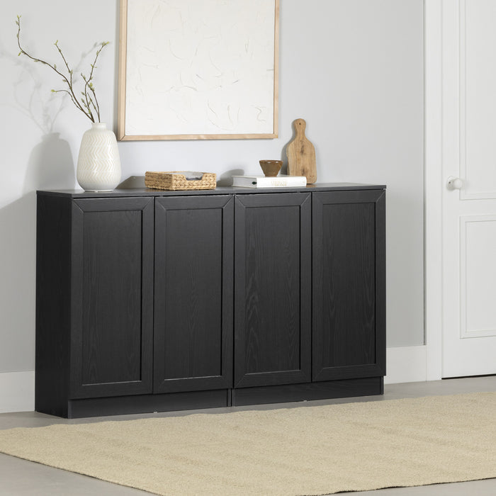 Arum Ensemble De 2 Buffets Avec Tablettes Chene Noir, De Meubles South Shore