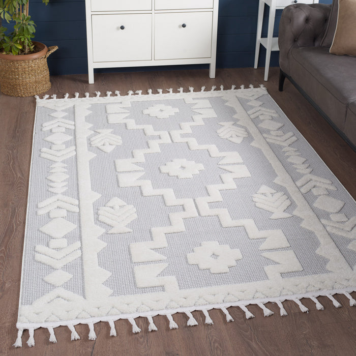 Carpette à poil long Quinto Tres Moroccan - 5 pi 7 po x 7 pi 3 po
