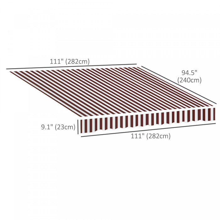 Outsunny Auvent De Remplacement Exterieur En Tissu Auvent Retractable 9'x8'
