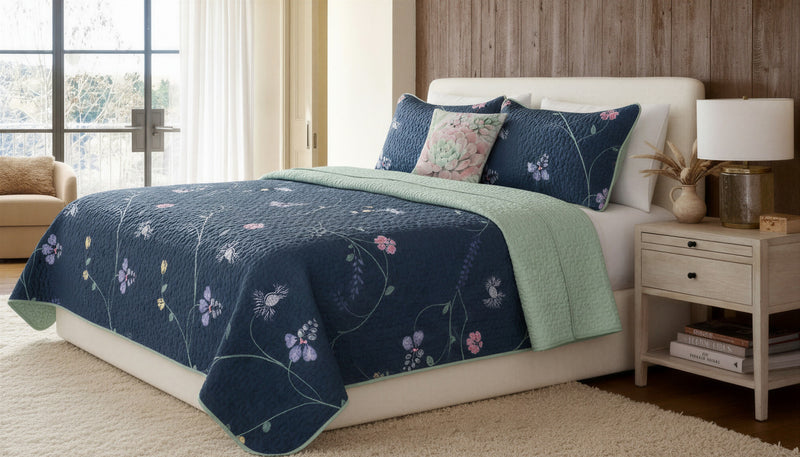 Ensemble de Courtepointe Reversible 3 Pieces Tres Grand Lit 