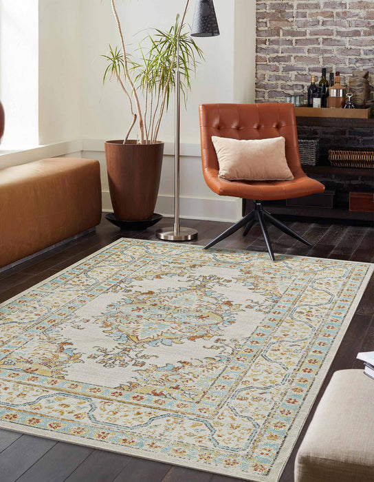 Tapis Traditionnel Esme 7'10\" x 10'6\" en Ivoire