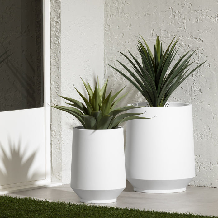 Ensemble 2 cache-pots Dalya - blanc