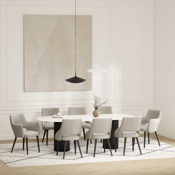 Ensemble de 8 chaises de salle a manger Tremont Modern en gris pierre