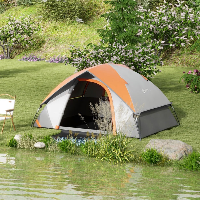 Outsunny Tente de camping pour 2 pers avec sol cousu, etanche 3 000 mm