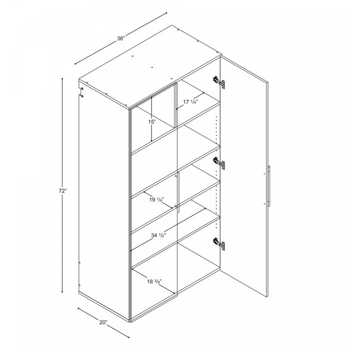 Hangups Armoire De Rangement De Garage 36 Pouces – Gris Clair