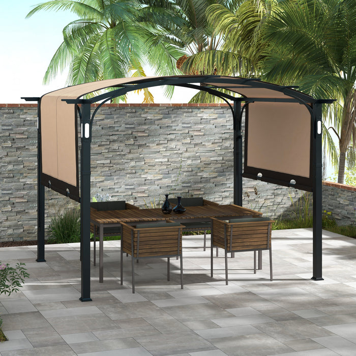 Outsunny Pergola 9,5' X 11' Avec Auvent Retractable Et Lumieres Led