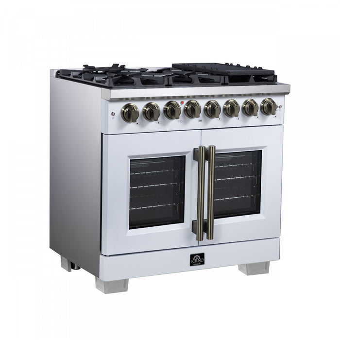 Cuisiniere a double combustible Capriasca de 36 po, blanche, 5.36 pi³ – FFSGS6387-36BLK