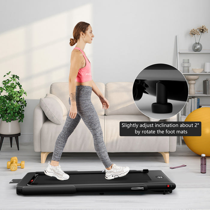 Tapis De Course Pliable 2 En 1 Superfit, Avec Haut-parleur, Telecommande Et Controle Via Application, Moteur 2,25 Hp, 2 Modes : Marche Et Course, Vitesse De 1 A 12 Km/h, Noir