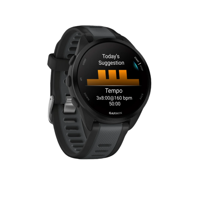 Montre Intelligente Gps Garmin Forerunner® 165 - Suivi De La Sante Avec Ecran Amoled - Noir/gris Ardoise