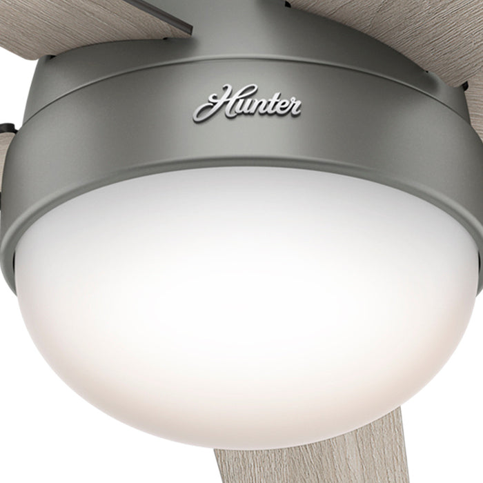 Ventilateur de plafond Anslee à profil bas avec luminaire - Gris