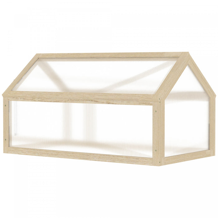 Outsunny en bois à cadre froid serre jardin portable surélevé avec dessus ouvrable pour l’intérieur, l’extérieur, les fleurs, les légumes, les plantes, 35,5 « x 20,5 » x 19,5 « , bois naturel