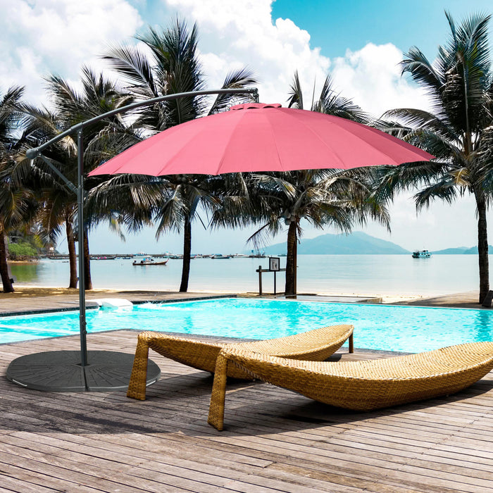 Outsunny 2 pcs Poids de parasol, poids de base de parasol avec poignee noir