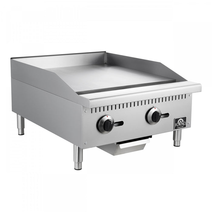 Plaque de cuisson a gaz Commerciale de 24 pouces, 2 bruleurs, 60 000 BTU, acier inoxydable – FCMGG0055-24