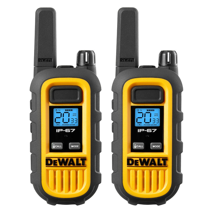 2 Dewalt Dxfrs300 Talkies Walkie - 1 Watt, Heavy Duty, 22 Channel Long Range Two Way Radios