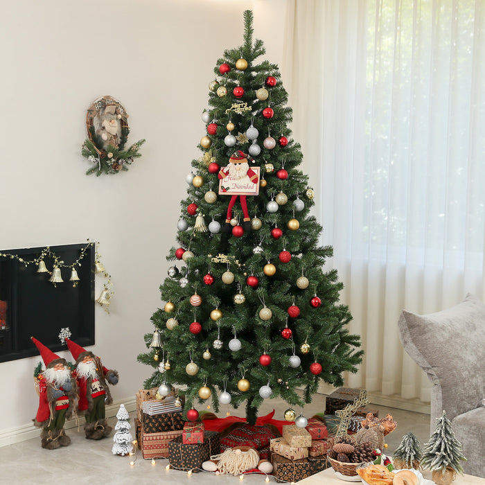 HOMCOM Sapin de Noel artificiel de 7.5 pi avec ouverture automatique, vert