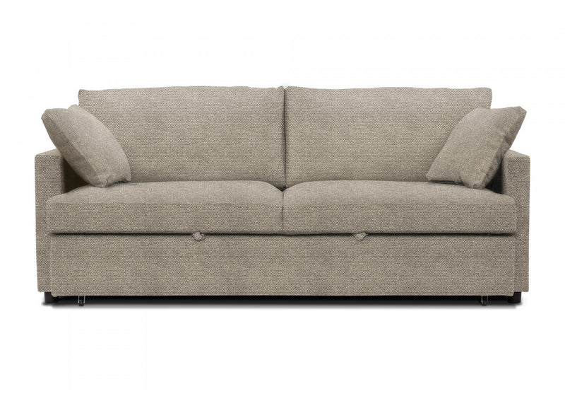 Canape Lit Convertible, 78\" Longueur, Tissu Beige Clair