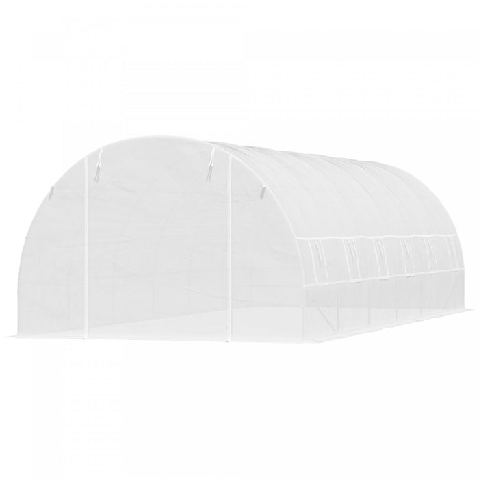 Outsunny Grand Tunnel De Serre Avec Cadre En Acier 26' X 10' X 6.6'