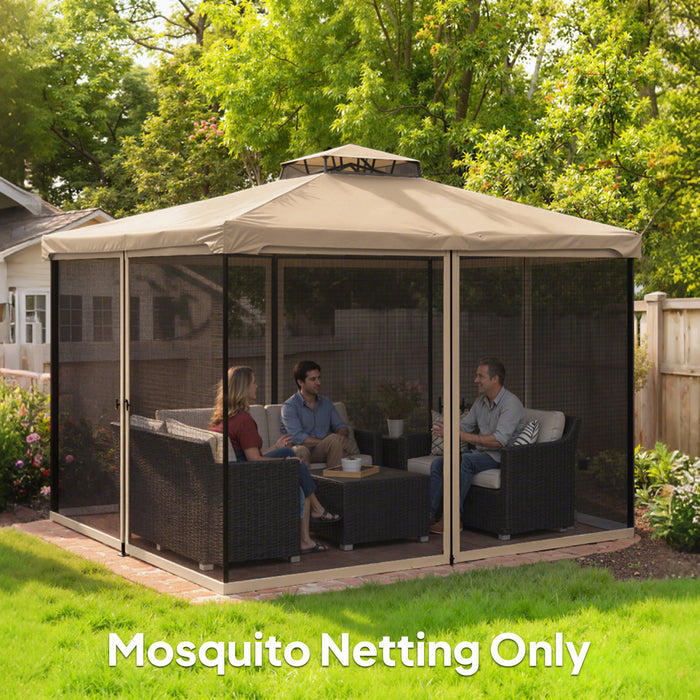 Outsunny Moustiquaire de rechange pour gazebo 12' x 12', Beige