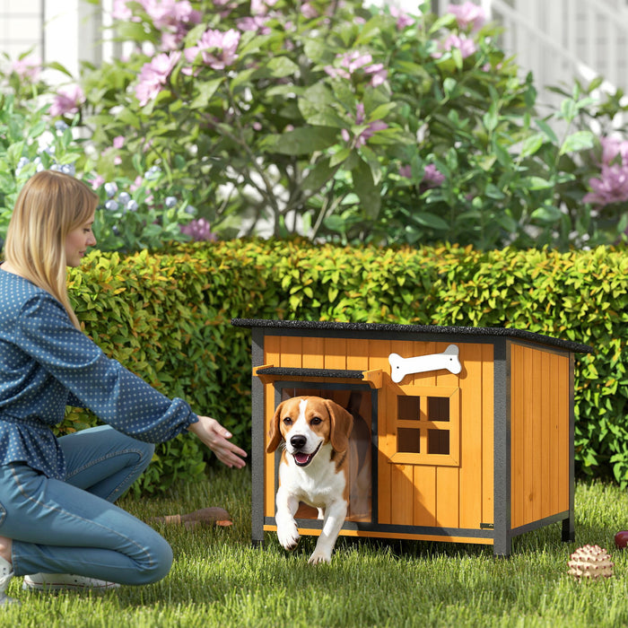 Niche Exterieure pour Chien avec Cadre en Acier Anti-Morsure