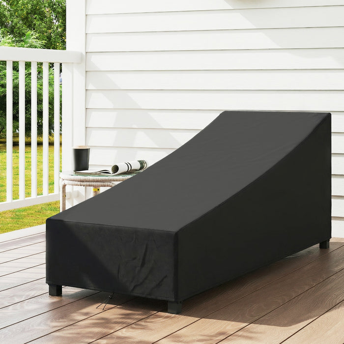 Outsunny Housse Impermeable pour Chaise Longue de Jardin, Tissu Oxford 420D, Noir
