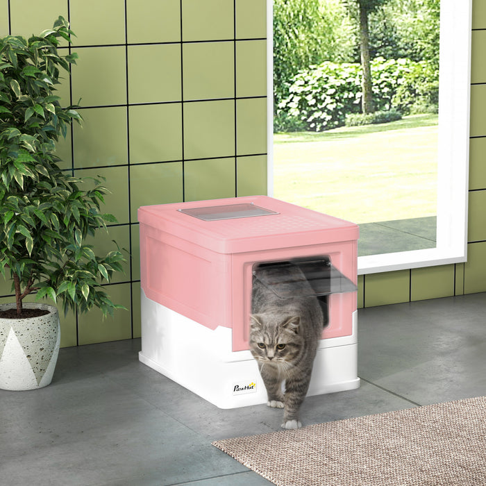 Bac A Litiere Pour Chat Entierement Ferme Avec Entree Avant