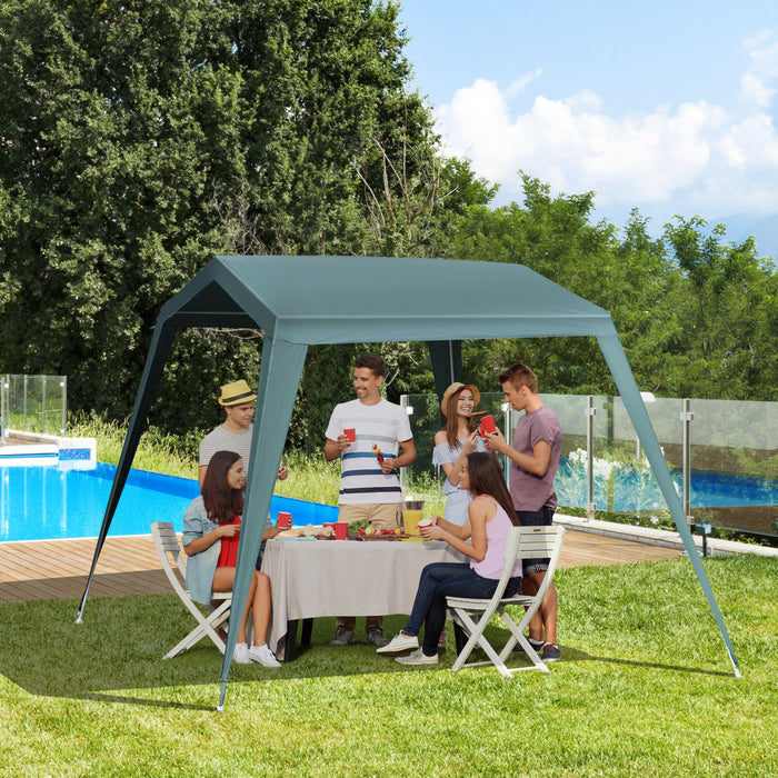 Outsunny 11x8ft Portable Party Gazebo Tente Activite De Plein Air Abri Soleil Jardin Carport Tente Auvent Avec Jambe Slant Vert