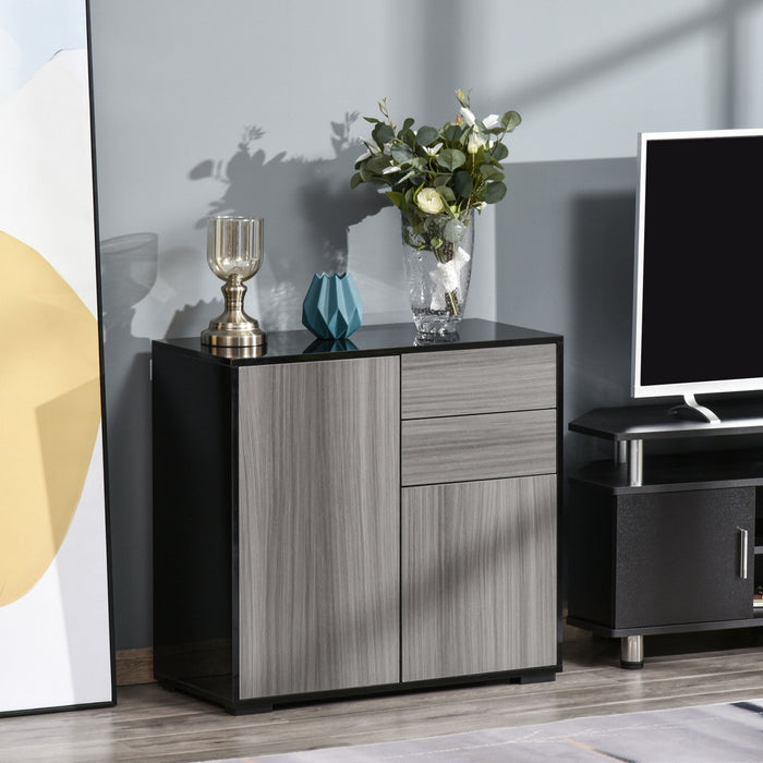 HOMCOM Buffet Haut Brillant Tiroirs Armoire Rangement Cuisine