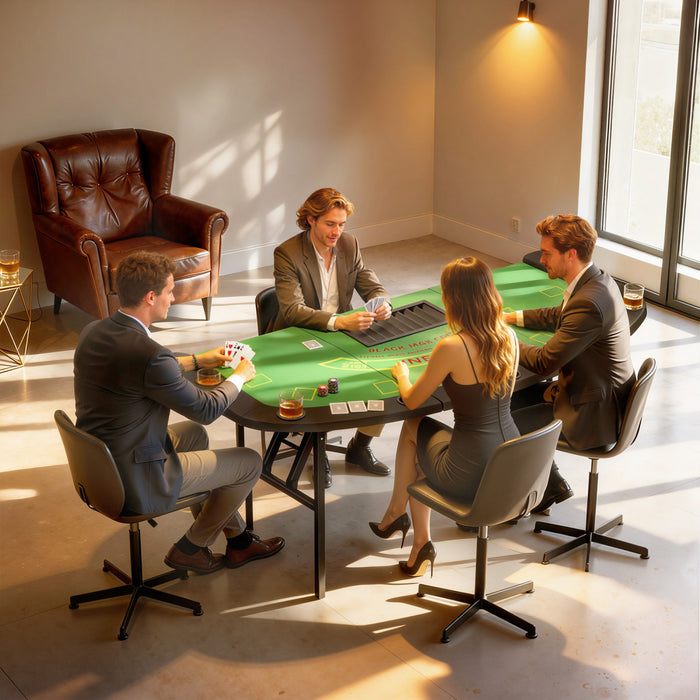Soozier Table de Poker Pliante 72\", Table de Blackjack pour 8 Joueurs, Vert
