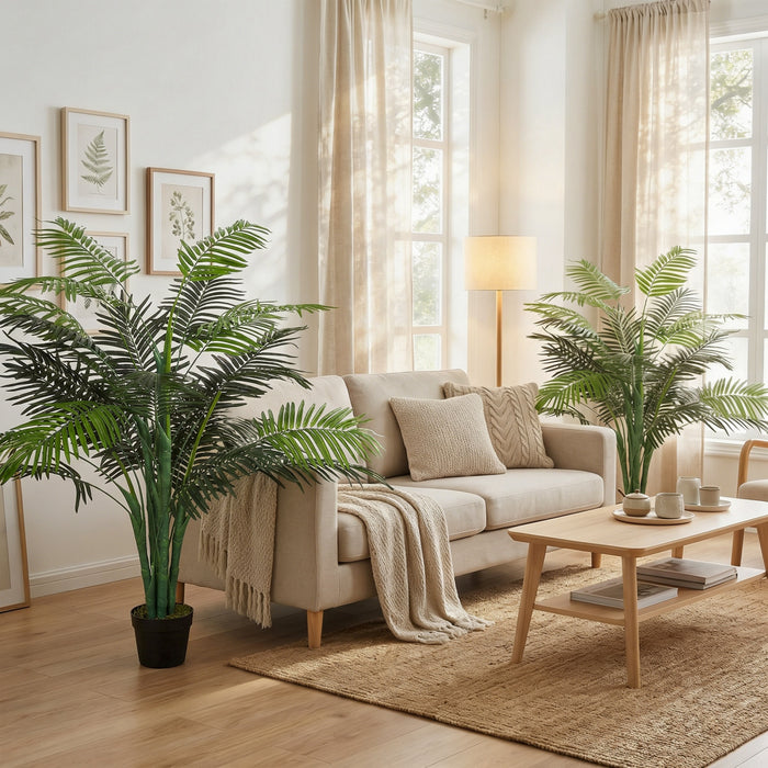 Outsunny Palmier Tropical Artificiel de 125 cm avec Feuilles Realistes