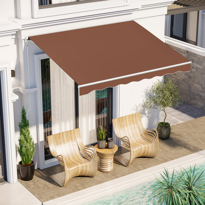 Outsunny 10' X 8' Auvent Retractable Electrique Avec Telecommande, Cafe