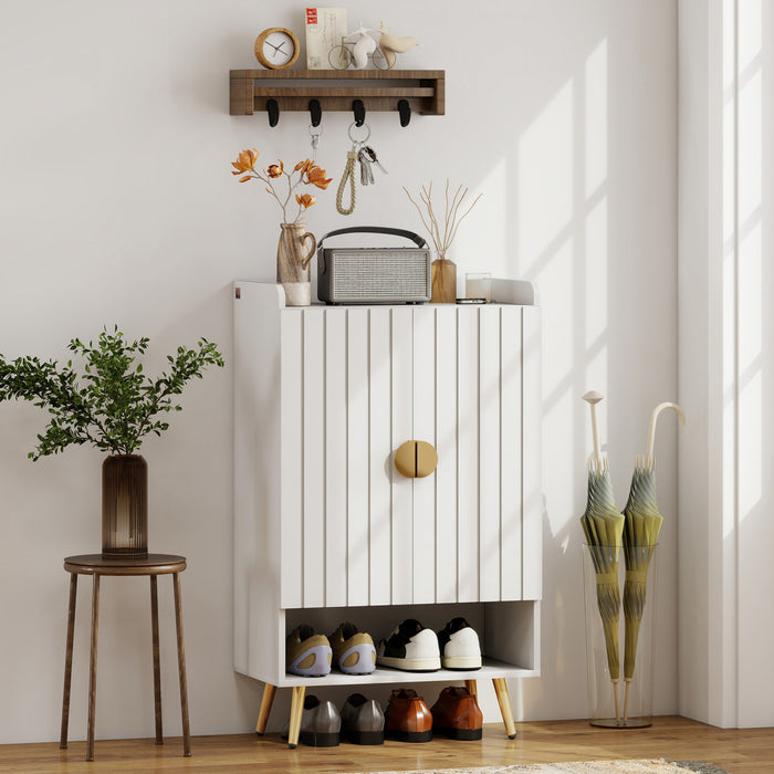 HOMCOM Armoire a chaussures etroite pour l'entree rangement pour chaussures