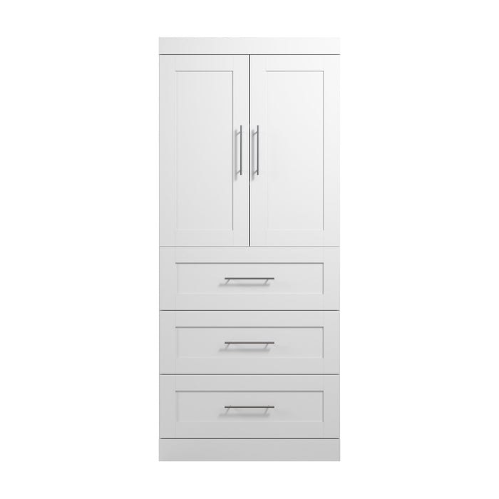 Garde-robe Pur de Bestar de 36 po (L) avec tiroirs - blanche