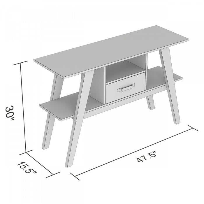 Console de 47 po avec 1 tiroir et 1 tablette - bois recyclé brun