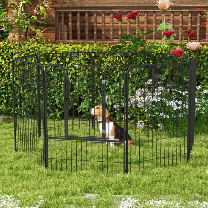 Pawhut Heavy Duty Dog Pet Puppy Metal Play Pen Lapin Pig Hutch Run Enclos Pliable Noir 31 \"x 39.25\"