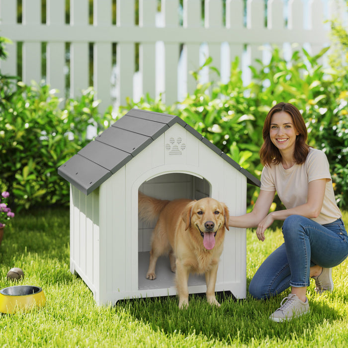 Niche Grande en Plastique Exterieur Interieur pour Chiens Moyens et Grands