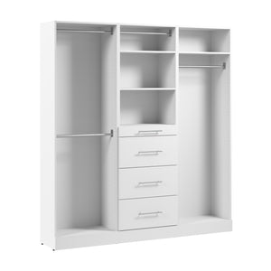 Système de garde-robe modulaire Florence de Bestar de 74 po avec tringles et rangement - blanc