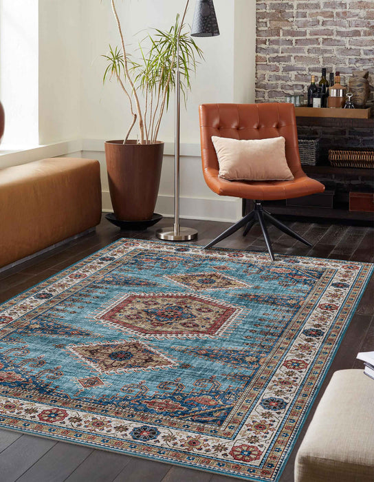 Tapis Traditionnel Tracy 8'0\" x 10'0\" en Bleu