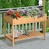 Outsunny 43.25" X 18" X 30" Elevated Wooden Garden Plant Stand Outdoor Raised Natural Flower Bed 8 G|Outsunny 43,25" X 18" X 30" Support Pour Plantes De Jardin En Bois Sureleve Exterieur Lit De Fleurs