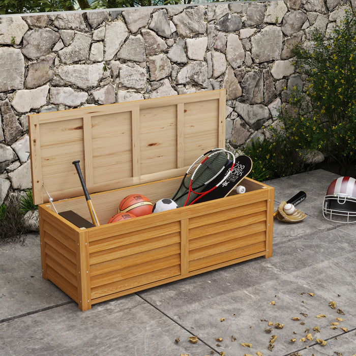 Outsunny Coffre De Terrasse 292l Avec 2 Charnieres De Securite Marron Clair