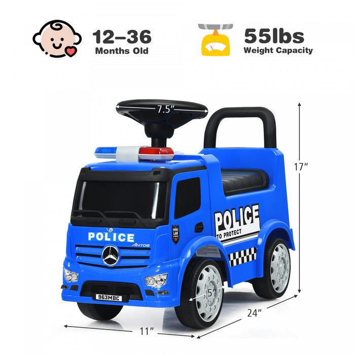 Costway Enfants Rouler Sur Pousser Voiture De Police Mercedes Benz Pousser Et Rouler Racer Sous Licence